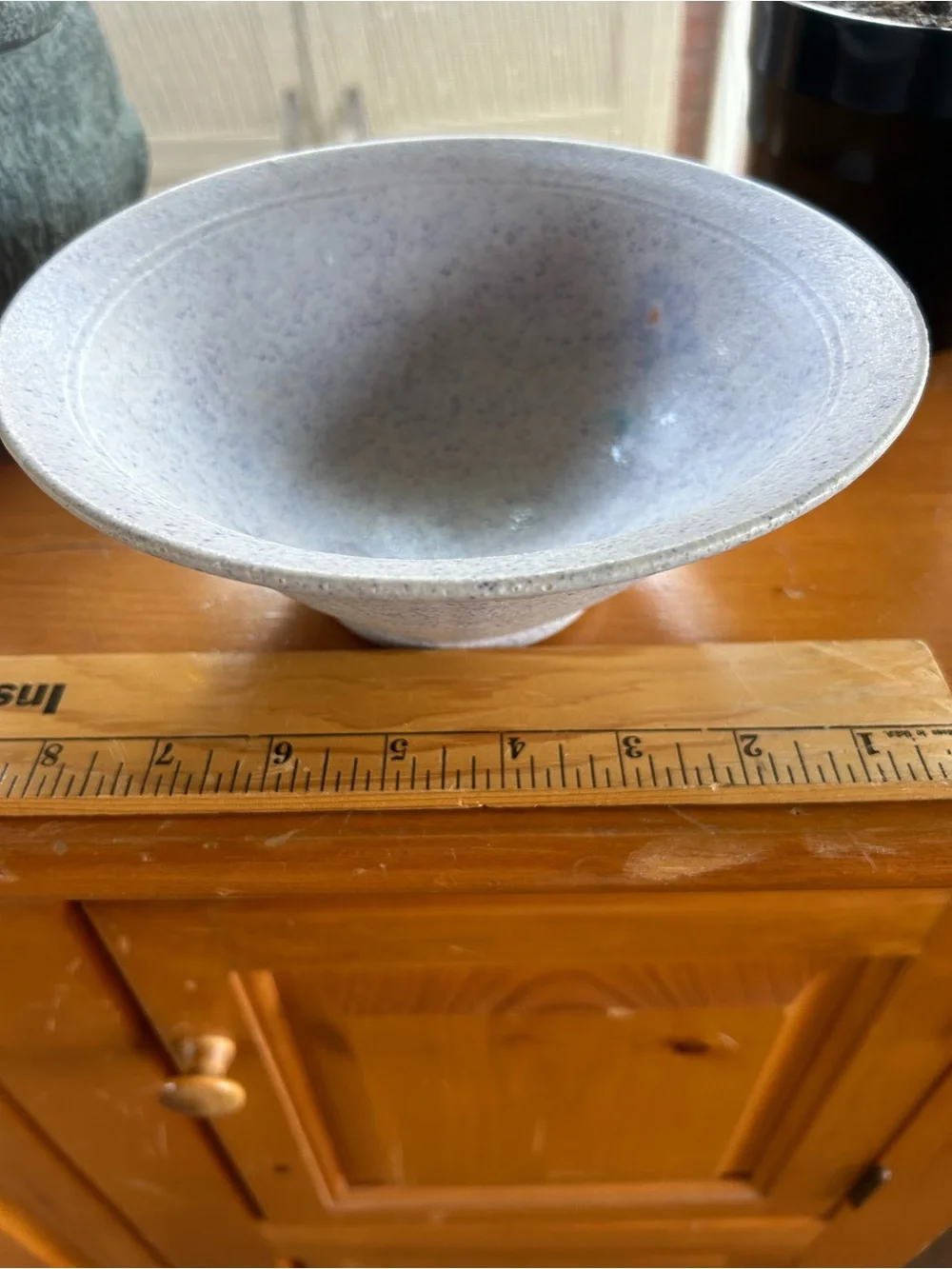 Speckled Ceramic Serving Bowl - Light Gray